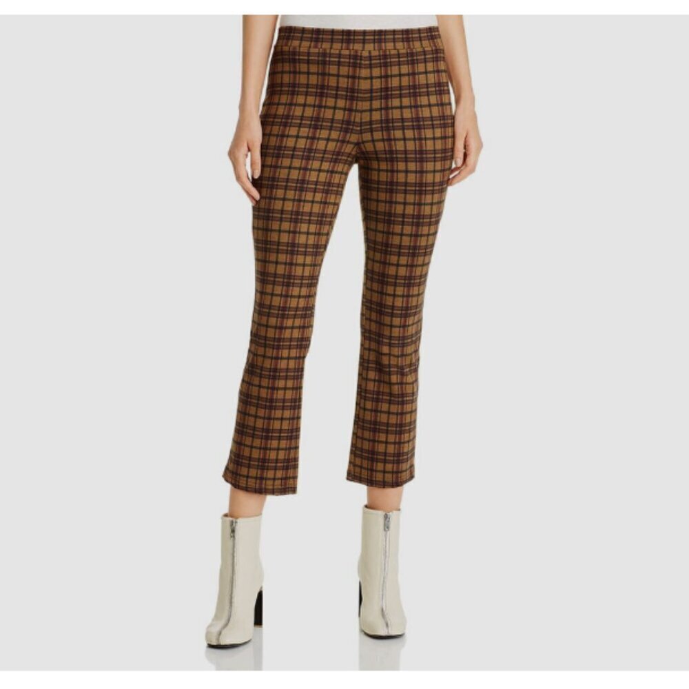 Anthropologie | Sanctuary Carnaby Crop Flare Pants | Brown Plaid‎ | Small